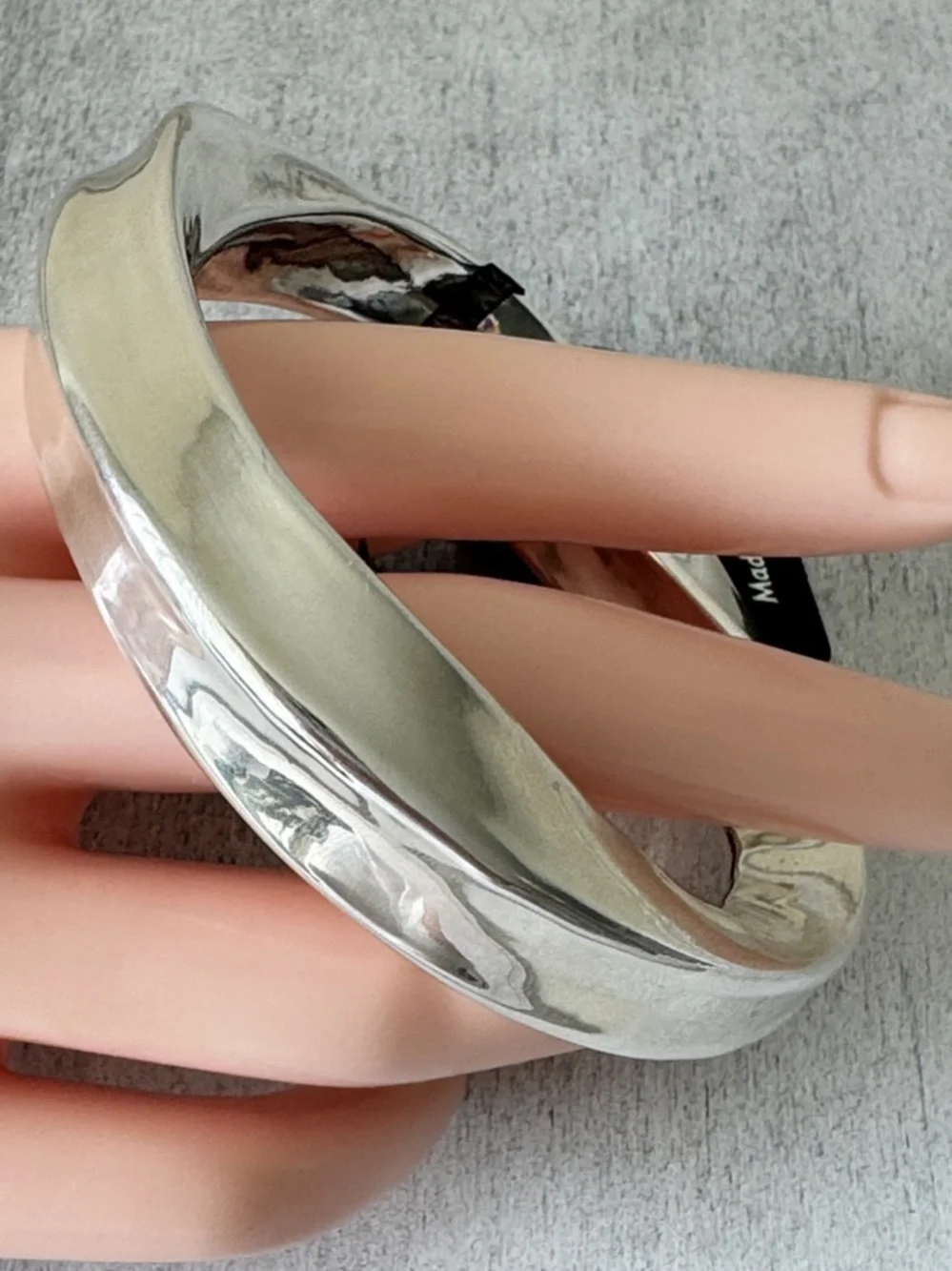 E&L Sterling Silver Bangle Statement Bracelet Israel Electroform Wavy D-2/5